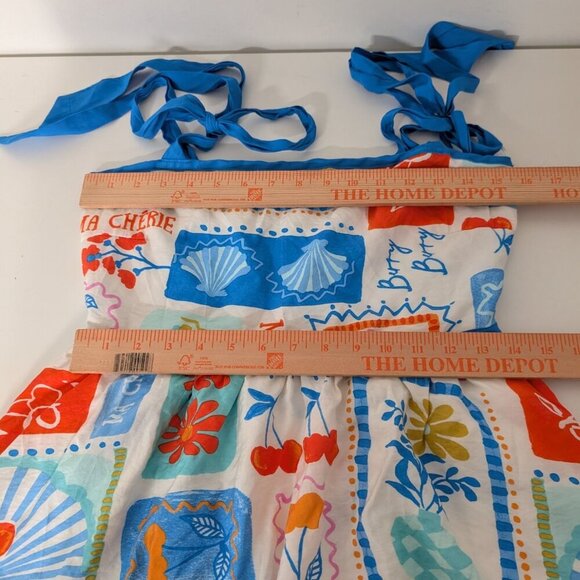 Day + Moon Ma Cheri Mini Dress Womens Size Small Blue Floral Shoulder Straps - Picture 12 of 15